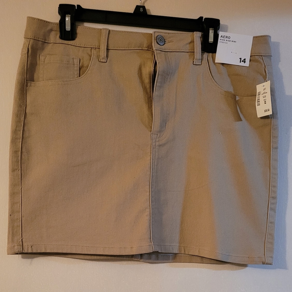 Khaki mini skirt